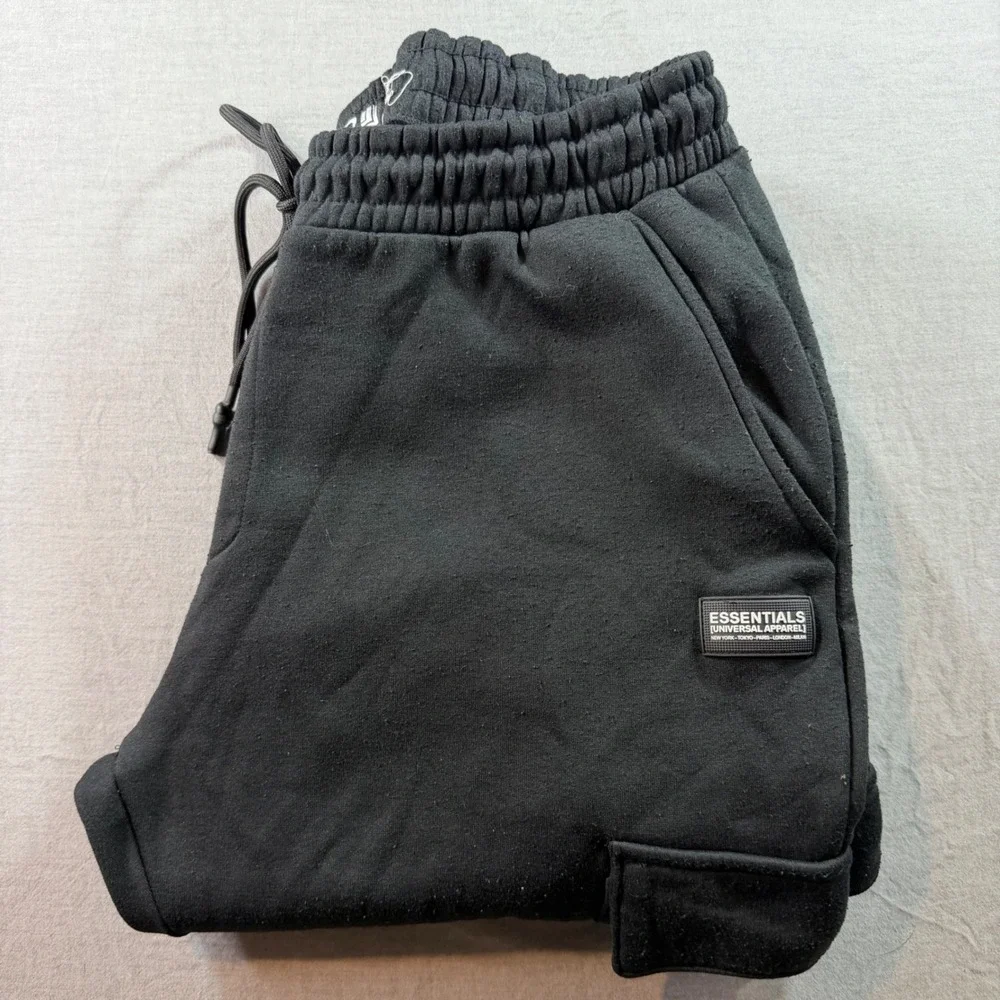DRJ Essentials Cargo Sweatpants Mens XL Black Fair Hole Streetwear Joggers